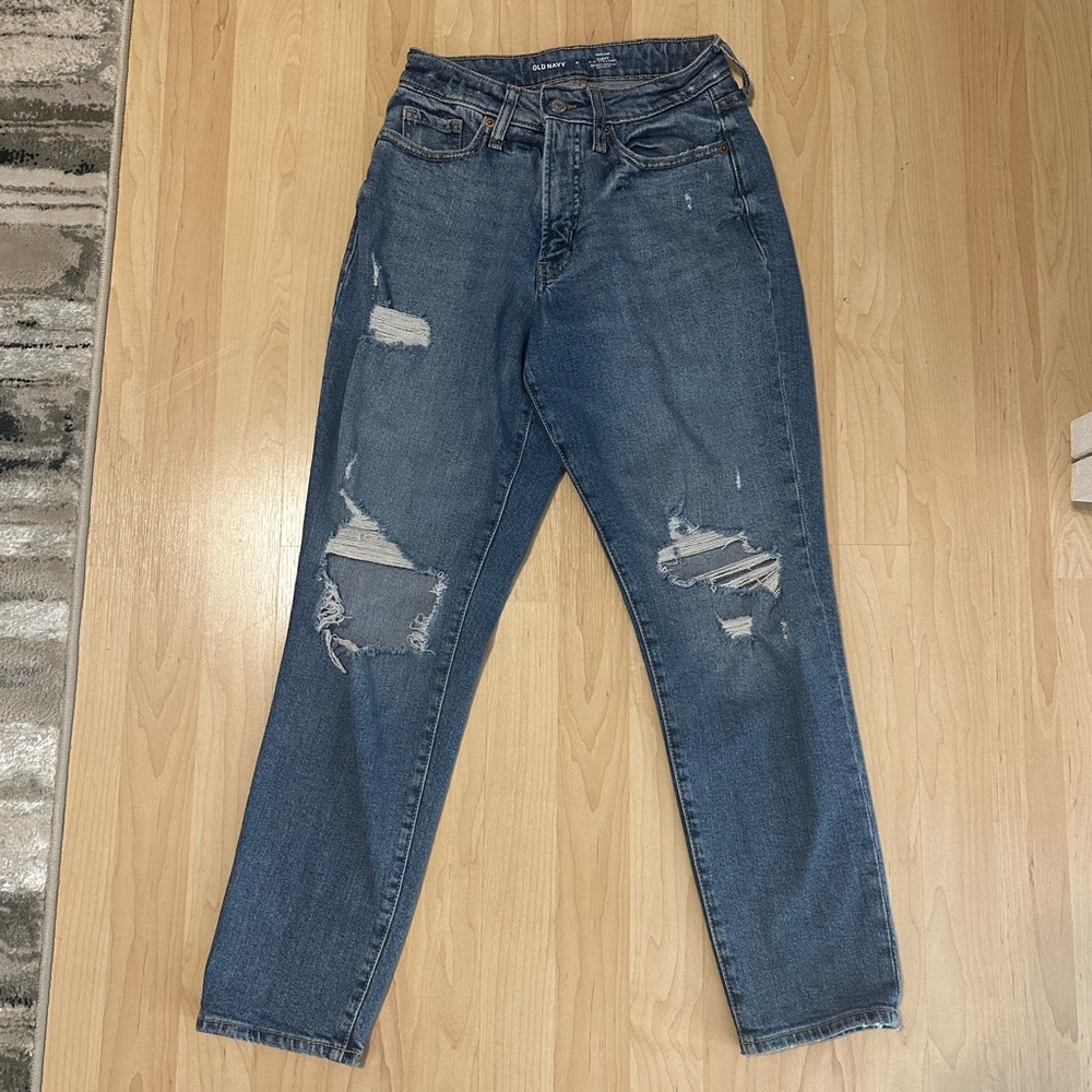 Old Navy Distressed Curvy Straight Jean - Size 0